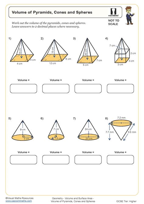 If the base of the object is a circle, then it is a cone. . Volume pyramid worksheet